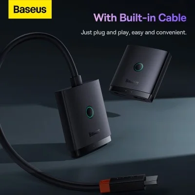 Baseus AirJoy 2-in-1 Bidirectional HDMI Switch 1m &ndash; Black